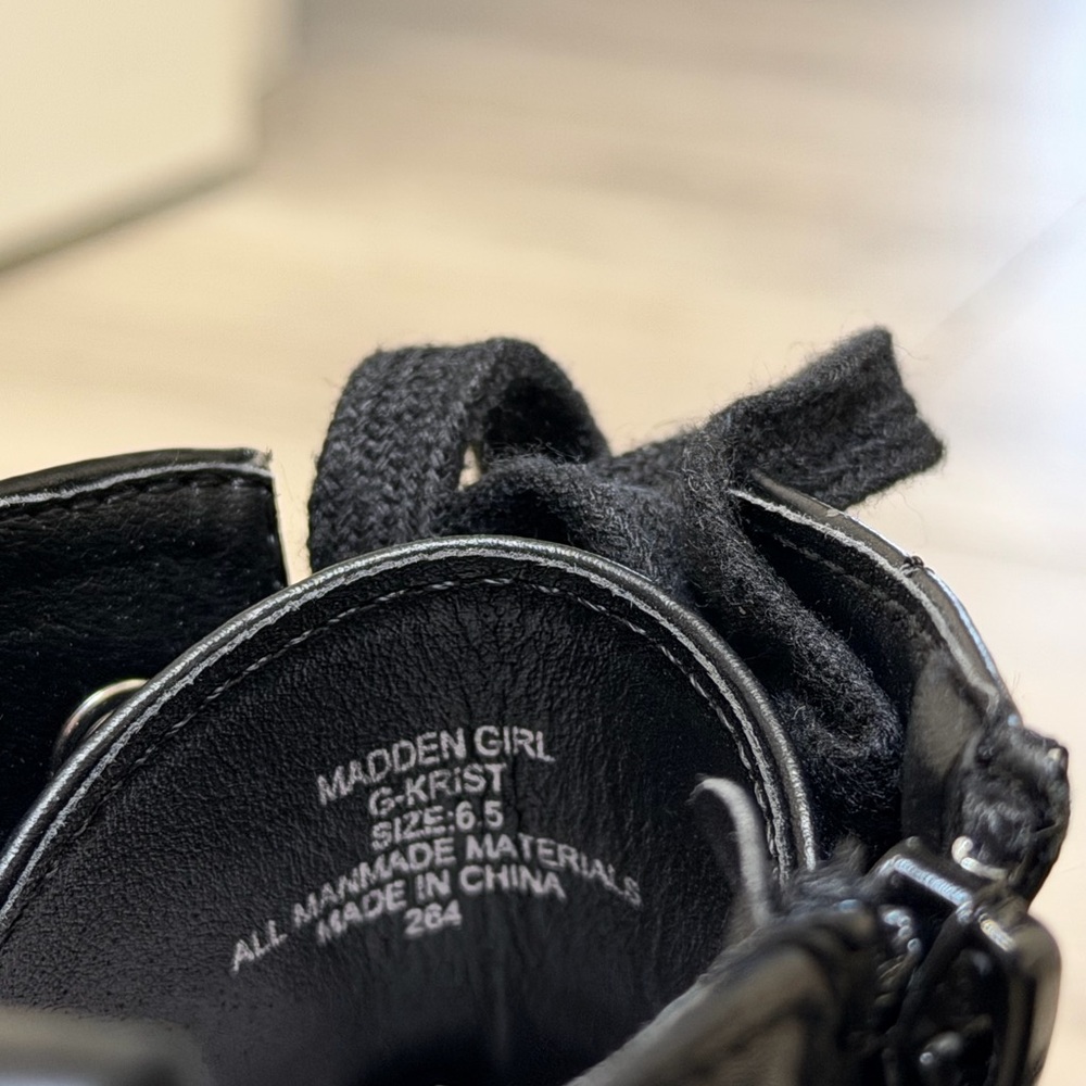 Madden Girl Black Combat Boots - Picture 10 of 10